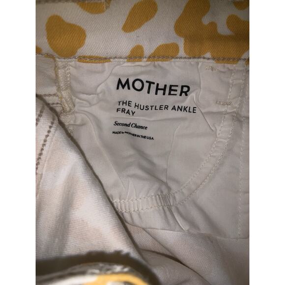 Mother Women's size 29 The Hustler Ankle Fray in Second Chance Yellow & White - Picture 8 of 11